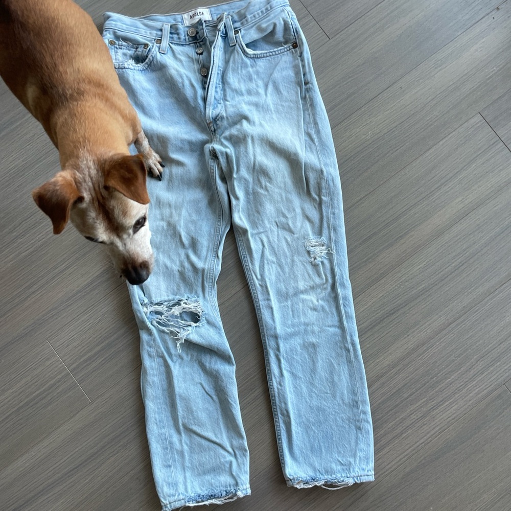 Agolde Riley Los Angeles Ripped Denim Jeans